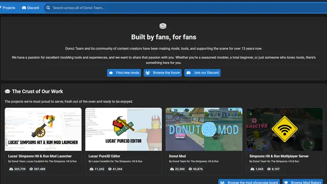 A screenshot of Donut Team's homepage.
