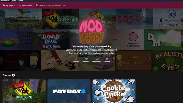 A screenshot of Mod Bakery's homepage.